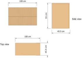 Gliss Design Hybris badmeubel met ribbelfront 100cm castle brown met zwarte wastafel zonder kraangat Lako