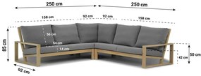 Hoek loungeset  Teak Old teak greywash 5 personen Lifestyle Garden Furniture Pure Island