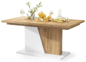 NOBLE NOIR eiken Craft Golden/White mat – uitschuifbare tafel tot 218 cm, voor 8, 10 personen.