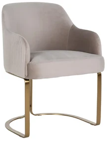 Richmond Interiors Hadley Luxe Eetkamerstoel Khaki Velvet En Goud