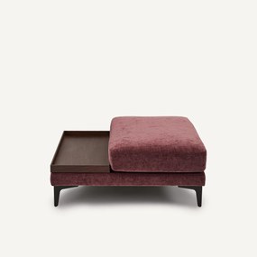 Voetensteun met dienblad, fluweelmix, MODERNISTE, ontwerp Emmanuel Gallina
