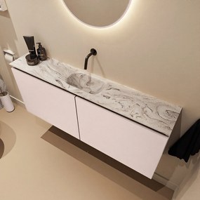 Mondiaz Ture DLux toiletmeubel 120cm rosee met wastafel glace midden zonder kraangat