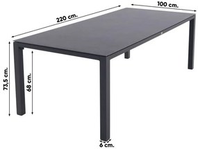 Hartman Milaan/Chaneo verstelbare tuinset - 220x100 cm. - 7-delig