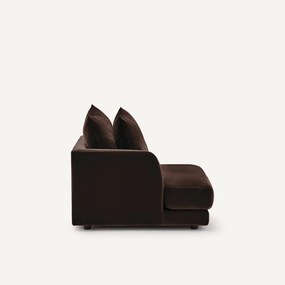 Halve bank links, modulair, van fluweel, TIBERIO