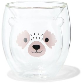 HEMA Dubbelwandig Glas Rode Panda 200ml