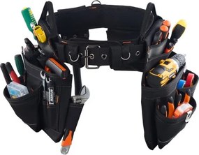 VEVOR gereedschapsriem, 18 vakken, professionele gereedschapsriem voor vaklieden, hamerhouder, gereedschapshouder, werkriem voor elektriciens, timmerlieden en bouwvakkers, schortorganizer, verstelbaar van 800 tot 1310 mm