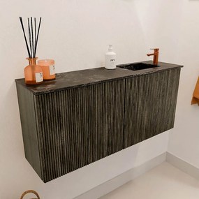 Mondiaz Joya DLux 90cm toiletmeubel shadow met wastafel faye rechts 1 kraangat lava