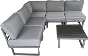 Moderne Lima Corner tuinhoek voor 5 personen Garden Point antraciet