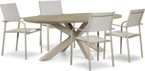 Tuinset 4 personen 200 cm Aluminium Taupe Presto Brentino/Brookline