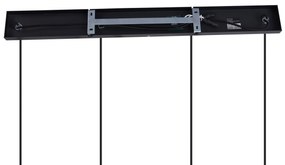 Moderne hanglamp zwart met smoke glas 4-lichts - Dame