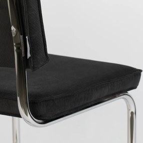 Zuiver Ridge Rib Eetkamerstoel Ribstof Zwart
