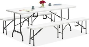 Inklapbare cateringtafelset 180 cm + 2 banken