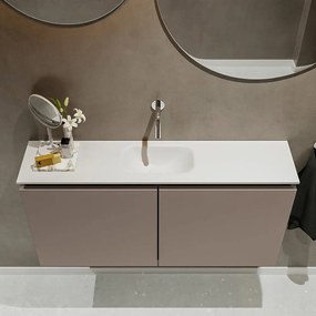 Mondiaz Ture 100cm toiletmeubel smoke met wastafel talc midden geen kraangat