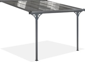 Polycarbonaat terrasoverkapping Nevada 2,55 x 3,14 m CoverTech antraciet
