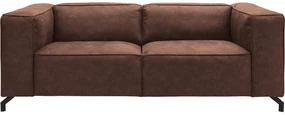 Goossens Bank Calvin bruin, micro leer, 2,5-zits, modern design
