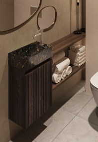 Fontana Athens Portoro Gold toiletmeubel met ribbelfront kasteel bruin