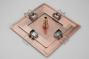Saniclear Plus Curved Pro inbouw regendouche met inbouw douchekop 30x30cm en staafhanddouche geborsteld koper