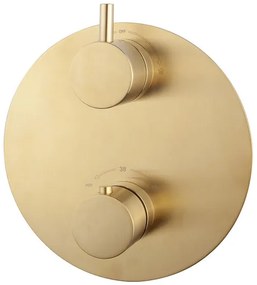 Mueller Gold inbouw regendouche rond met 20cm hoofddouche en plafondarm 20cm messing geborsteld