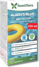Famiflora Always Blue Anti-alg &amp; Groenverwijderaar - 250 ml - Chloorvrije chloorbehandeling - Voor zwembad en spa
