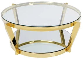 Kare Design Monocolo Gold Gouden Salontafel Rond - 90 X 90cm.