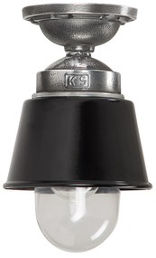 Plafondlamp Kostas zwart aluminium E27 binnen en verandalamp