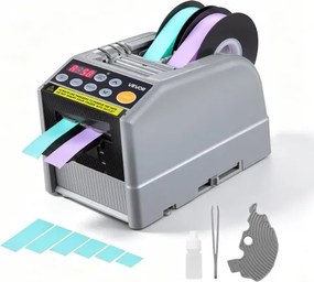 VEVOR automatische tapedispenser met instelbare snijlengte van 5-999 mm, elektrische tapesnijder voor verpakking en opslag, tapebreedte van 6-60 mm, geschikt voor tapes en linten, bediening met drukknop