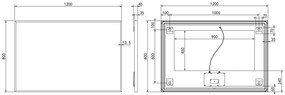 Hotbath &More Square rechthoekige spiegel 120x80cm geborsteld zwart PVD