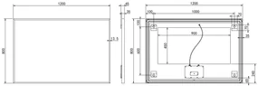 Hotbath &More Square rechthoekige spiegel 120x80cm geborsteld gunmetal PVD