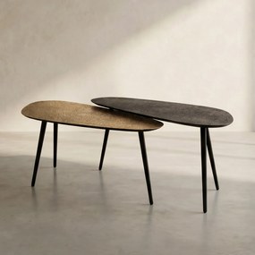 Organische Salontafel Set Metallic - 84 X 39cm.