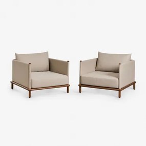 Set Van 2 Tuinstoelen Van Acaciahout Olivia Donker Acaciabruin - Sklum