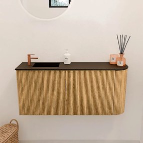 Mondiaz Joya 90cm toiletmeubel ronding rechts oak met wastafel faye links 1 kraangat urban