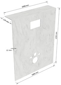 Mondiaz Hope toiletplaat solid surface 100x125cm opalo voorgeboord