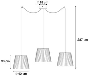 Buiten hanglamp zwart met groene kappen van touw 3-lichts IP44 - CavaJapandi Minimalistisch E27 IP44 Buitenverlichting rond