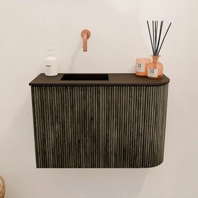 Mondiaz Joya 60cm toiletmeubel ronding rechts shadow met wastafel faye links zonder kraangat urban
