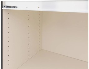 Goossens Kledingkast Easy Storage Sdk, 253 cm breed, 220 cm hoog, 1x 3 paneel glas schuifdeur li en 1x 3 paneel spiegel schuifdeur re