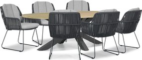 Tuinset 6 personen 240 cm Rope Grijs Domani Furniture Trivento/Brookline