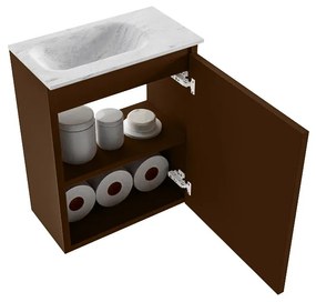 Mondiaz Ture DLux toiletmeubel 40cm rust met wastafel opalo links zonder kraangat