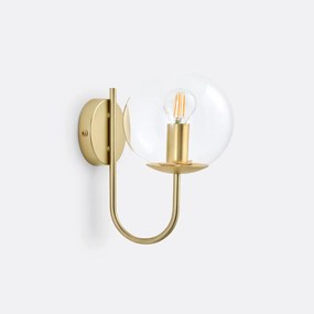 Wandlamp in messing en glas, Moricio