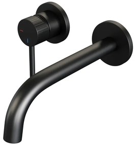 BRAUER Stripe Inbouw Wastafelmengkraan - gebogen uitloop en rozetten model A2 - mat zwart 5-S-332