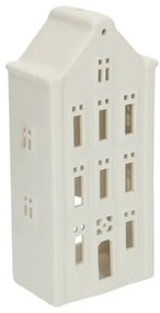 Waxinelichthouder, porselein, huisje met puntgevel, 20 cm