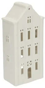Waxinelichthouder, porselein, huisje met puntgevel, 20 cm