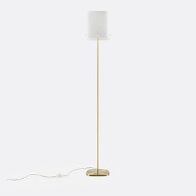 Vloerlamp in messing en geribbeld glas, Danny