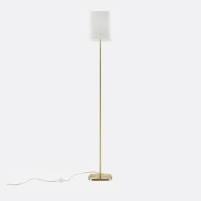 Vloerlamp in messing en geribbeld glas, Danny