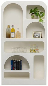 Kare Design Paco Organische Vakkenkast Japandi Wit - 95x32x180cm.