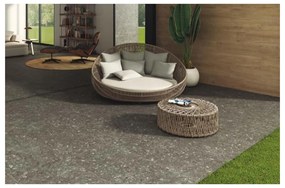 Vloertegel 60x120 Cm Terrazzo Rock Antraciet N55