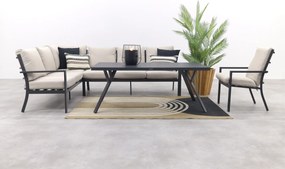 Sergio lounge dining set met stoel - Carbon/Desert - 3-delig links