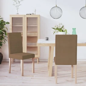 vidaXL Eetkamerstoelen 2 st stof bruin