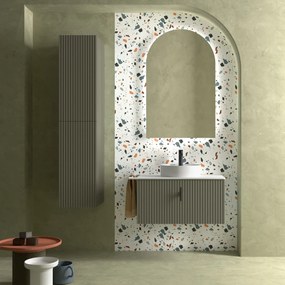Muebles Raya onderkast ribbelfront 80cm met 1 softclose lade legergroen