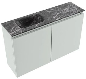 Mondiaz Ture DLux toiletmeubel 80cm greey met wastafel lava links met kraangat