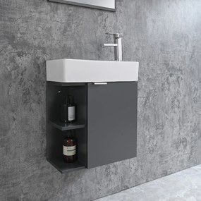 Badstuber Spring toiletmeubel 50x60cm grijs met spiegel